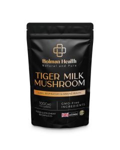 Tiger Milk Mushroom / 1000mg High Strength 30:1 Extract / Supports Lung Function, Respiratory Health, Immune Defence & Vitality / 60 Vegan Capsules / Non-GMO, Gluten-Free / Made in UK