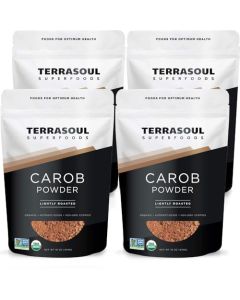 Terrasoul Superfoods Organic Carob Powder 4 Lbs 4 Pack Cocoa Powder Alternative High in Fiber
