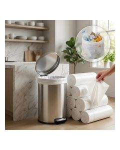 300 Count 5 Gallon White Garbage Bags, Small Trash Bags 46×52cm, Strong Leak Resistant Bin Liners for Kitchen, Bathroom, Office & Home