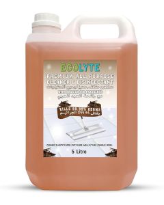 ECOLYTE+ Floor Cleaner, Premium All Purpose Cleaner Plus Disinfectant, for Hospital, Home, Office & Commercial Use for Dirt, Stains & Germs, Floor Cleaning (Arabian Oud, 5 Liter)