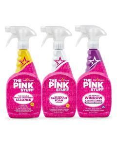 Stardrops The Pink Stuff Miracle Cleaning Bundle 3 Pack Multi Purpose Cleaner Window Glass Cleaner Bathroom Foam Spray