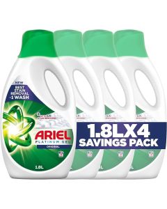 Ariel Automatic Platinum Power Gel Laundry Detergent, 4 x 1.8L