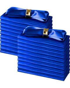 SiinvdaBZX 100 Pieces Royal Blue Cloth Napkins 12 x 12 Inches Small Size Square Satin Napkins Silky Soft Dinner Napkins or Handkerchief for Banquet Wedding Christmas Thanksgiving Decoration