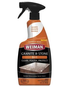 Granite Stone Clean, Polish and Protect - 24 Ounce - Streak-Free, pH Neutral Formula for Daily Use on Interior and Exterior Natural Stone