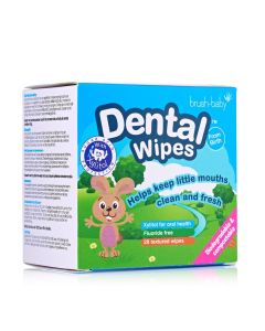 Brush-Baby Dental Wipes for Babies / Fluoride Free / Individually Wrapped / 28 Wipes / Suitable from Birth