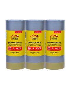Biodegradable Drawstring Trash Bags – 5 Gallons (46 x 52 cm), XX-Small, Pack of 3 Rolls (60 Garbage Bags) – Kitchen, Bathroom & Office Garbage Bags with Ribbon Tie