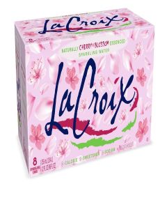 Sparkling Water Cherry Blossom 355 ml x 8, Zero Calorie, Zero Sweetener, Zero Sodium