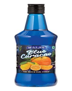 Mala's Fruit Mocktail Syrup Blue Curacao Mocktail, 750ml / Blue Lagoon / Cool Blue / For Cocktails, Syrups, Mojito, & Squash