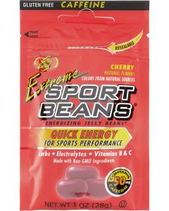 Jelly Belly Extreme Sport Beans Caffeinated Jelly Beans Cherry Flavor 24 Pack 1oz Each