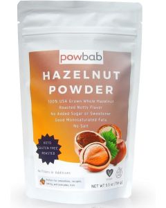 powbab Hazelnut Powder - 100% USA Grown Roasted Hazelnut Meal Flour, Gluten Free, 5.5 Oz