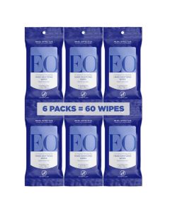 EO Hand Cleansing Wipes 10 Wipes Pack of 6 French Lavender Plant Derived Alcohol with Pure Essential Oils