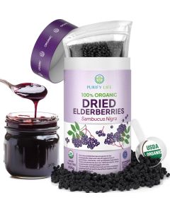 USDA Organic Dried Elderberries 1lb Bulk Safest Packaging Resealable Bag BPAFree Scoop Natural nonirradiated Raw Whole Black Elderberry Immune Support Make Sambucus Elderberry Syrup 1 Pound
