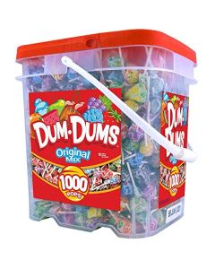 DumDum Pops 1000 Count Bucket Assortment of Original Mix Suckers Lollipop Case for Classroom Work Events Bulk Candy for Any Occasion