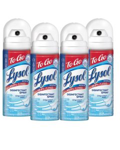Lysol To Go Disinfectant Spray Crisp Linen Travel Size 15 oz Pack of 4