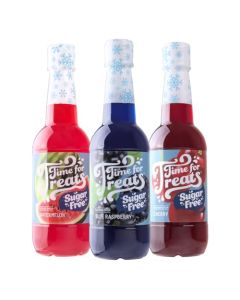 Time For Treats 3Pack Sugar Free Cherry Blue Raspberry Watermelon Syrup 169 Fluid Ounce Per Bottle for Snow Cones Homemade Sodas Cocktails Coffee Baking and More
