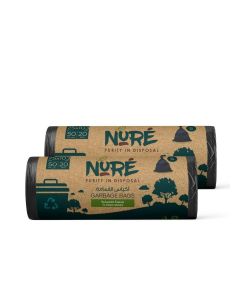 Nure- Bio-Degradable Purity In Disposal Garbage Bag,50 Gallons, 20 Pcs, 75cmx103cm,Pack of 2