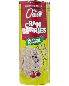 Santiveri Digestive Biscuits with Cranberries, Healthy Wholemeal Wheat Biscuits with Real Fruit, High Fiber & Low Salt, 190g