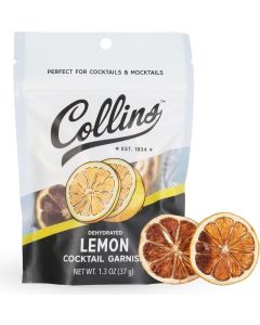 Collins Dehydrated Lemon Cocktail Garnish Slices, 1.3 oz - Perfect for Cocktails & Mocktails