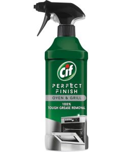 Cif Perfect Finish Oven and Grill Cleaner Spray 435ml Heavy Duty Grease Remover Burnt Food Cleaner for Oven Grill Hob BBQ Kitchen Degreaser