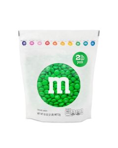 MMS WORLD Green Milk Chocolate Candy2lbs of MMS Resealable Pack for Candy BarsChristmasSt Patricks Day PartiesBirthdaysGraduationsDessert Tables DIY Party FavorsBulk Chocolate