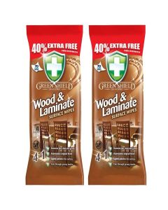 Greenshield Wood and Laminate Surface Wipes 70's Pack of 2