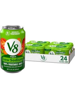 V8 Low Sodium Original 100 Vegetable Juice Vegetable Blend with Tomato Juice 115 FL OZ Can Pack of 24