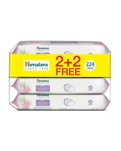 Himalaya Gentle Cleansing Baby Wipes Alcohol & Paraben Free 4 Packs - 224 Wipes