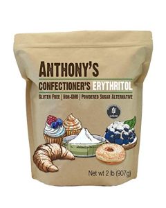 Anthonys Confectioners Erythritol Powder 2 lb Non GMO Sweetener Zero Calorie Keto Paleo Friendly