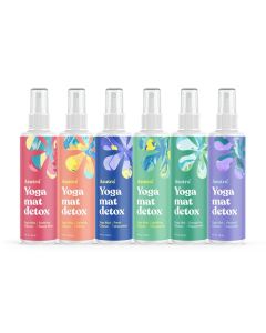 ASUTRA Yoga Mat Cleaner Spray Variety Pack All Scents 4 fl oz Pack of 6 No Slippery Residue Organic Essential Oils DeepCleansing for Fitness Gear Gym Equipment Microfiber Towels Included