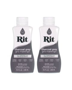 Rit Dye MultiPurpose Liquid 8 OZ Great for Clothing Accessories Dcor and Much More 2Pack Chacoal Gray