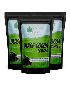 Black Cocoa Powder Natural and Unsweetened Carbon Black & Dark Roast Perfect for Cooking & Baking Cakes Biscuits Oreo Chocolates Smoothies 200GM Pack of 3