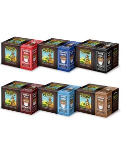 Cafe Don Pedro Variety Pack Arabica Low Acid Coffee Pods Compatible with Keurig Kcup Coffee Maker 6 different flavors 100 Arabica Battles Heartburn Acidic Reflux 72 Coffee K Cups