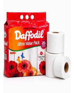 DAFFODIL 2Ply Toilet Paper Tissue –4 Packs (365 pulls/roll, 1460 pulls, 2920sheets UltraSoft Toilet Paper Roll, Strong and Long Lasting for Home or Office Use