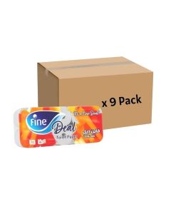 Fine Deal 2 PLY Bulk 10 Rolls Toilet Paper Rolls 400 Sheets- 9 Pack