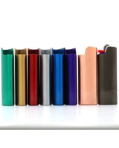 Lucklybestseller 8Pcs Set Metal Lighter Case Cover Holder for BIC Full Size Lighter J6