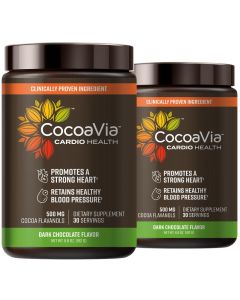 CocoaVia Cardio Health Cocoa Powder 60 Servings 500mg Cocoa Flavanols Support Heart Health Boost Nitric Oxide Improve Circulation Energy Preworkout Vegan Dark Chocolate Cacao