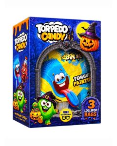 Torpedo Candy Halloween Pack with 3 Lollipop Bags & Free Halloween Mask 340g