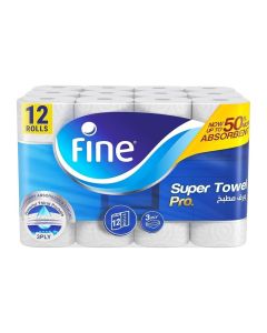 Super Towel Pro, Highly Absorbent, Sterilized 3 Ply 60 Sheets (Pack Of 12 )