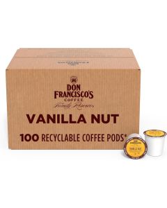 Don Francisco's Vanilla Nut Medium Roast Coffee Pods - 100 Recyclable Single-Serve K Cups for Keurig Makers