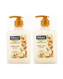 HiGeen Creamy Almond Flower Hand and Body Wash 500 ml, Twin Pack