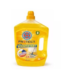 Protect Lemon Fragranced Disinfectant Floor Cleaner With 3X Antibacterial Power- 3ltr