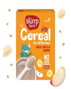 Slurrp Farm Wheat Apple & Banana / Instant Healthy Cereal / 100% Natural / No Added Sugar No Milk / 300g
