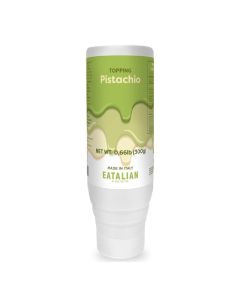 EATALIAN by AMZ BETTER Pistachio Flavoured Topping, Sweet Protein Cream in 300 gr Squeezer, Made in Italy, Pistachio Sauce Ideal for Decorating Ice Cream, Desserts and Dubai Chocolate