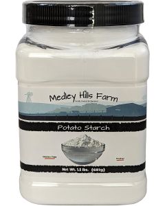 Medley Hills Farm Gluten Free Potato Starch - 1.5 lbs in Reusable Container - 100% Pure Potato Flour for Cooking and Baking