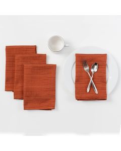 Benson Mills Cameron Textured Fabric Cloth Napkins for Everyday Home Dining Parties Fall Harvest and Thanksgiving Tablecloths 18 x 18 Napkin Set of 4 BisonRustBurnt Orange