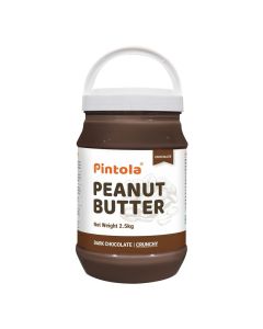 Pintola Peanut Butter Chocolate Flavour Crunchy 2.5kg -18.6g Protein & 5.2g Dietary Fiber, Gluten Free, Zero Cholesterol & Trans Fat, Vit E & B3, Dark Chocolate.