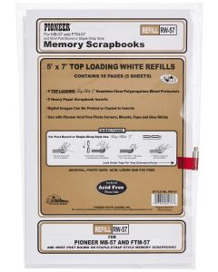 Pioneer Postbound 5 Inch by 7 Inch White Top Loading Refill Pack