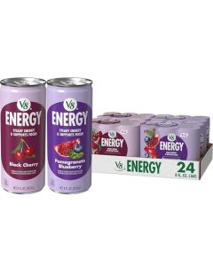 V8 Energy Black Cherry and Pomegranate Blueberry Energy Drinks 8 fl oz Can 24 Pack