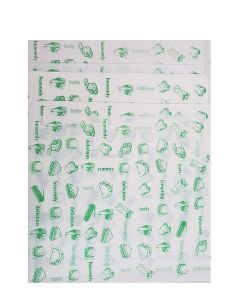 Inditradition Multipurpose Food Wrapping Paper Sheets - (Pack of 50, 11 x 12, Green and White)