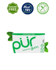 Chewing Gum Sugar Free Spearmint Flavor 9 Pieces Blister Pack of 1 Aspartame Free Gluten Free Non GMO Chewing Gum